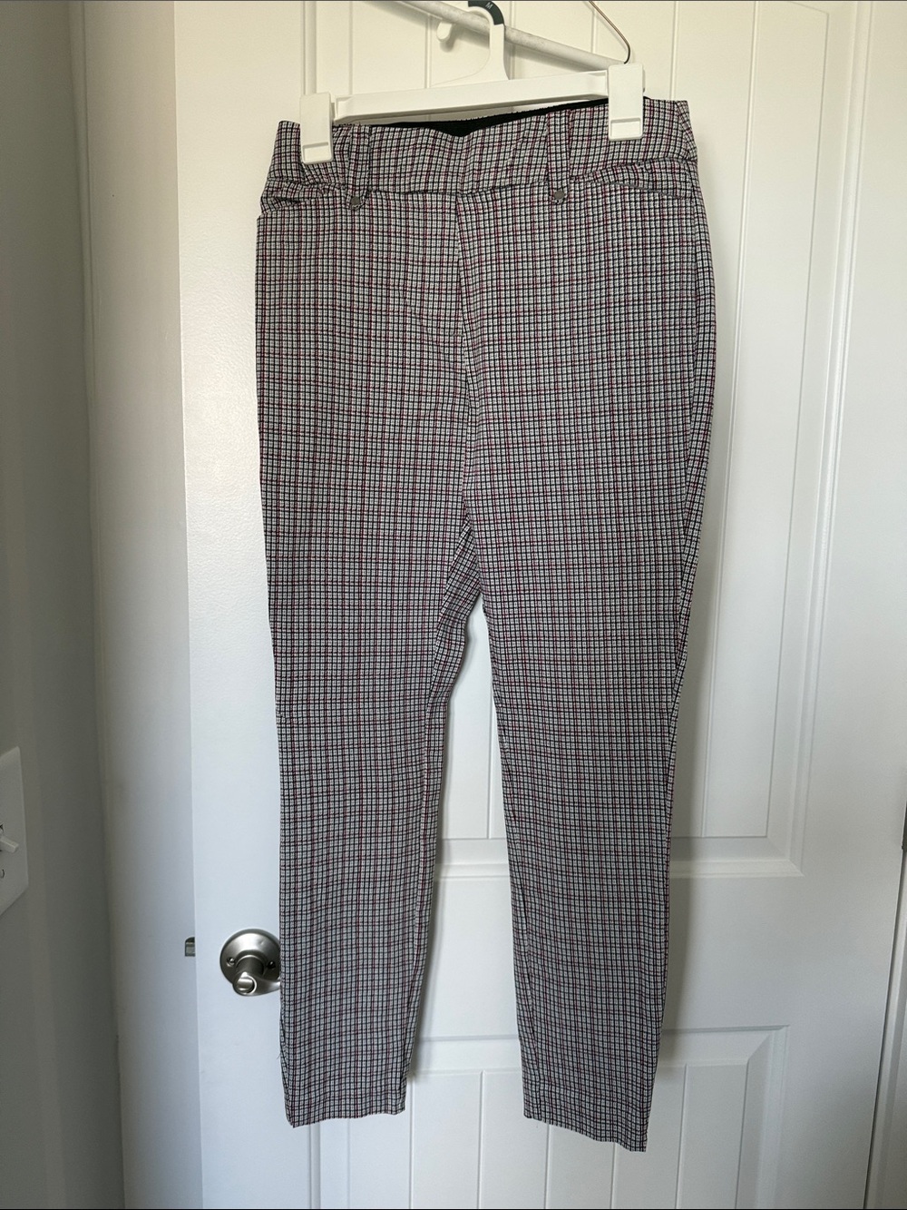 Maurices Plaid Skinny Pants - Black & Red